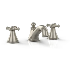 TOTO Vivian Two Cross Handle Widespread 1.2 GPM Bathroom Sink Faucet, Brushed Nickel, Brass, TL220DD12#BN