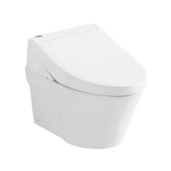 TOTO WASHLET+ AP Wall-Hung Elongated Toilet and WASHLET C5 and DuoFit In-Wall 0.9 and 1.28 GPF Dual-Flush Tank System, Matte Silver, Vitreous China|Plastic, CWT4263084CMFG#MS