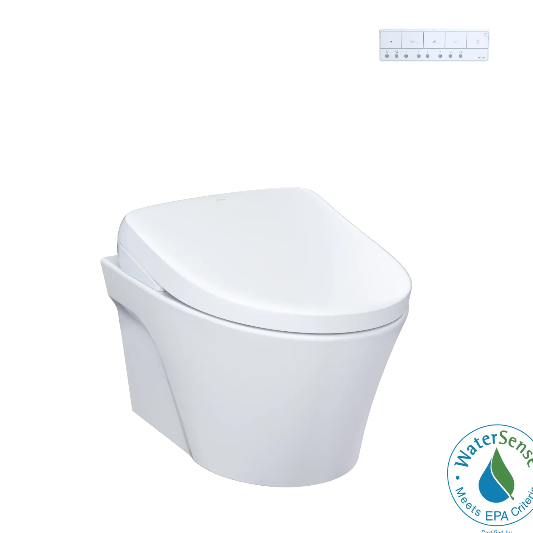 TOTO WASHLET+ AP Wall-Hung Elongated Toilet with S7A Contemporary Bidet Seat and DuoFit In-Wall 0.9 and 1.28 GPF Auto Dual-Flush Tank System, Matte Silver, Vitreous China|Plastic, CWT4264736CMFGA#MS