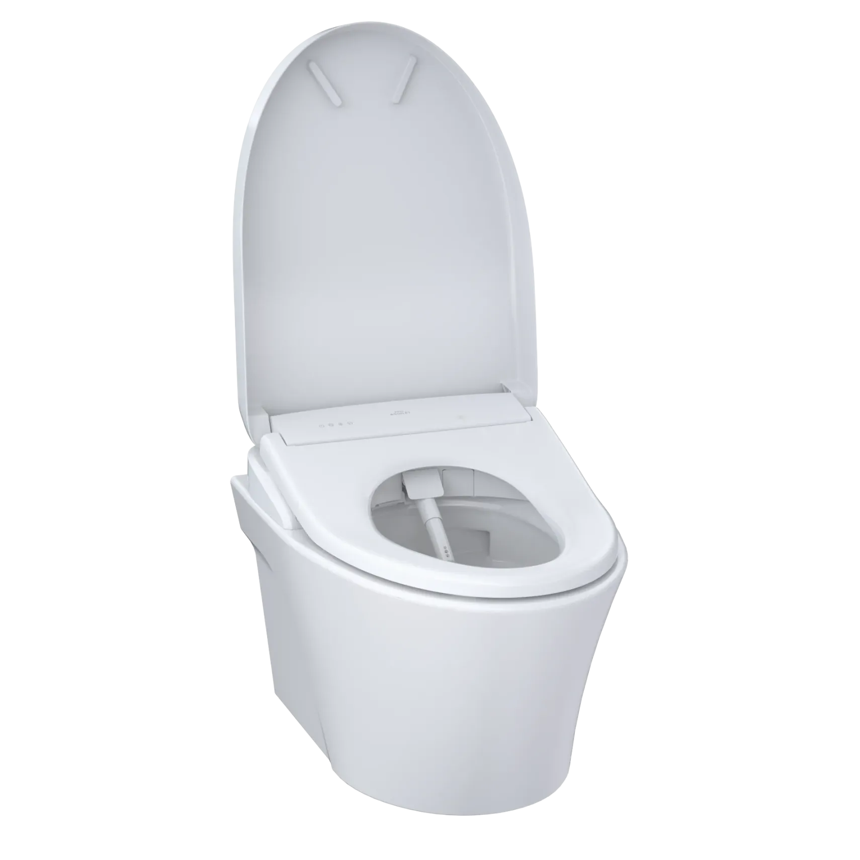 TOTO WASHLET+ AP Wall-Hung Elongated Toilet with S7A Contemporary Bidet Seat and DuoFit In-Wall 0.9 and 1.28 GPF Auto Dual-Flush Tank System, Matte Silver, Vitreous China|Plastic, CWT4264736CMFGA#MS