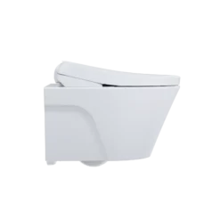 TOTO WASHLET+ AP Wall-Hung Elongated Toilet with S7A Contemporary Bidet Seat and DuoFit In-Wall 0.9 and 1.28 GPF Auto Dual-Flush Tank System, Matte Silver, Vitreous China|Plastic, CWT4264736CMFGA#MS
