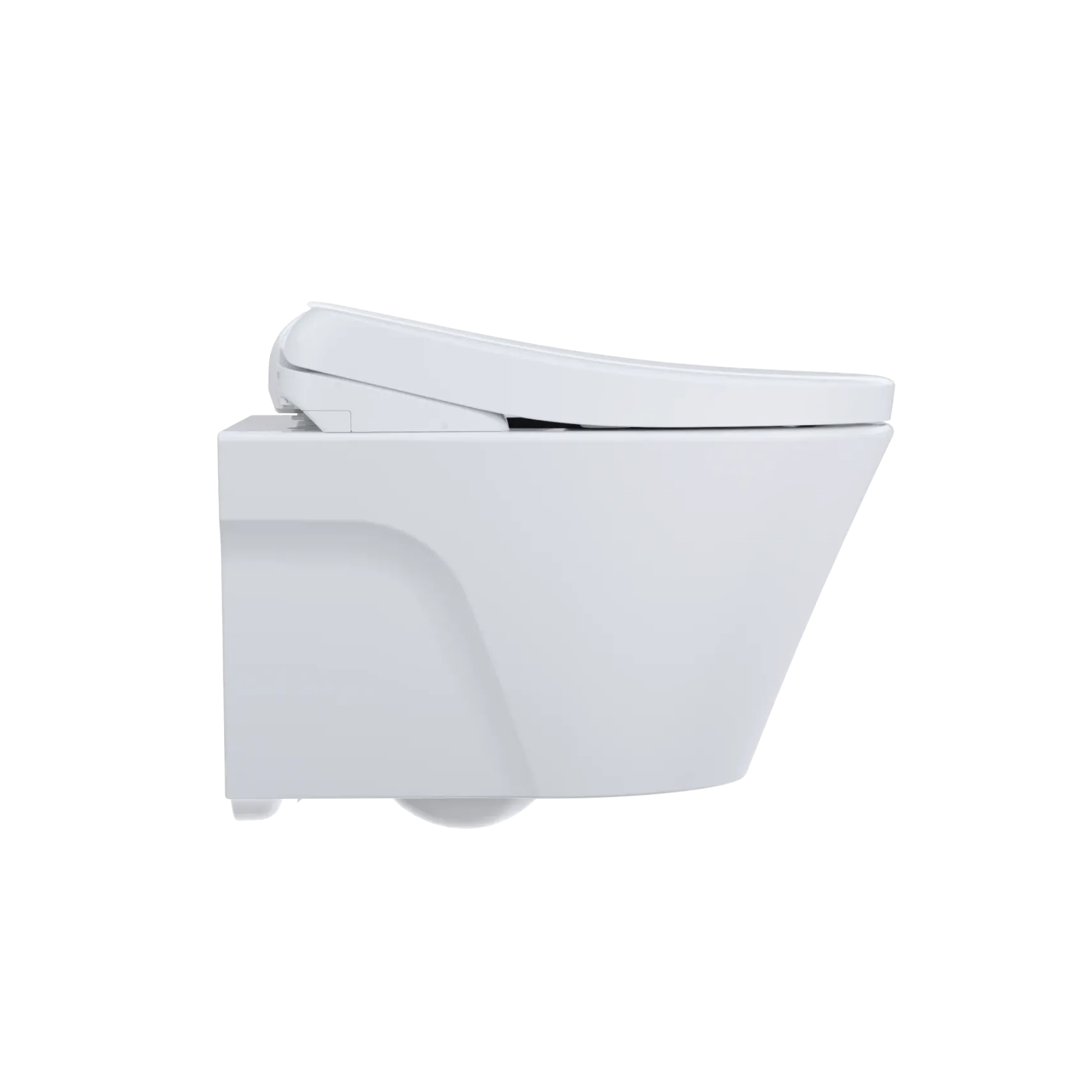 TOTO WASHLET+ AP Wall-Hung Elongated Toilet with S7A Contemporary Bidet Seat and DuoFit In-Wall 0.9 and 1.28 GPF Auto Dual-Flush Tank System, Matte Silver, Vitreous China|Plastic, CWT4264736CMFGA#MS
