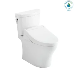 TOTO WASHLET+ Aquia IV Arc Two-Piece Elongated Dual Flush 1.28 and 0.9 GPF Toilet with C5 Bidet Seat, Cotton White, Vitreous China|Plastic, MW4483084CEMFGN#01