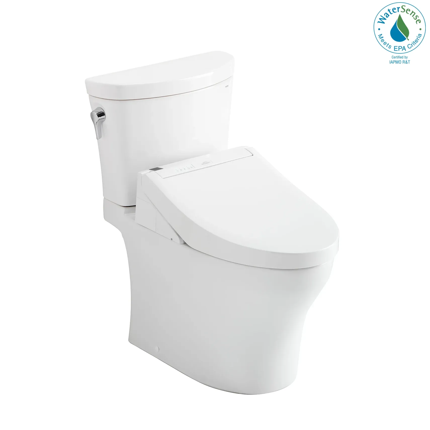 TOTO WASHLET+ Aquia IV Arc Two-Piece Elongated Dual Flush 1.28 and 0.9 GPF Toilet with C5 Bidet Seat, Cotton White, Vitreous China|Plastic, MW4483084CEMFGN#01