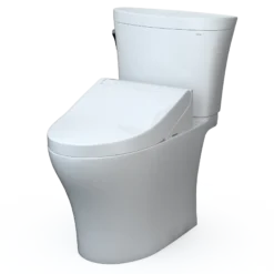 TOTO WASHLET+ Aquia IV Arc Two-Piece Elongated Dual Flush 1.28 and 0.9 GPF Toilet with C5 Bidet Seat, Cotton White, Vitreous China|Plastic, MW4483084CEMFGN#01