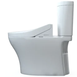 TOTO WASHLET+ Aquia IV Arc Two-Piece Elongated Dual Flush 1.28 and 0.9 GPF Toilet with C5 Bidet Seat, Cotton White, Vitreous China|Plastic, MW4483084CEMFGN#01