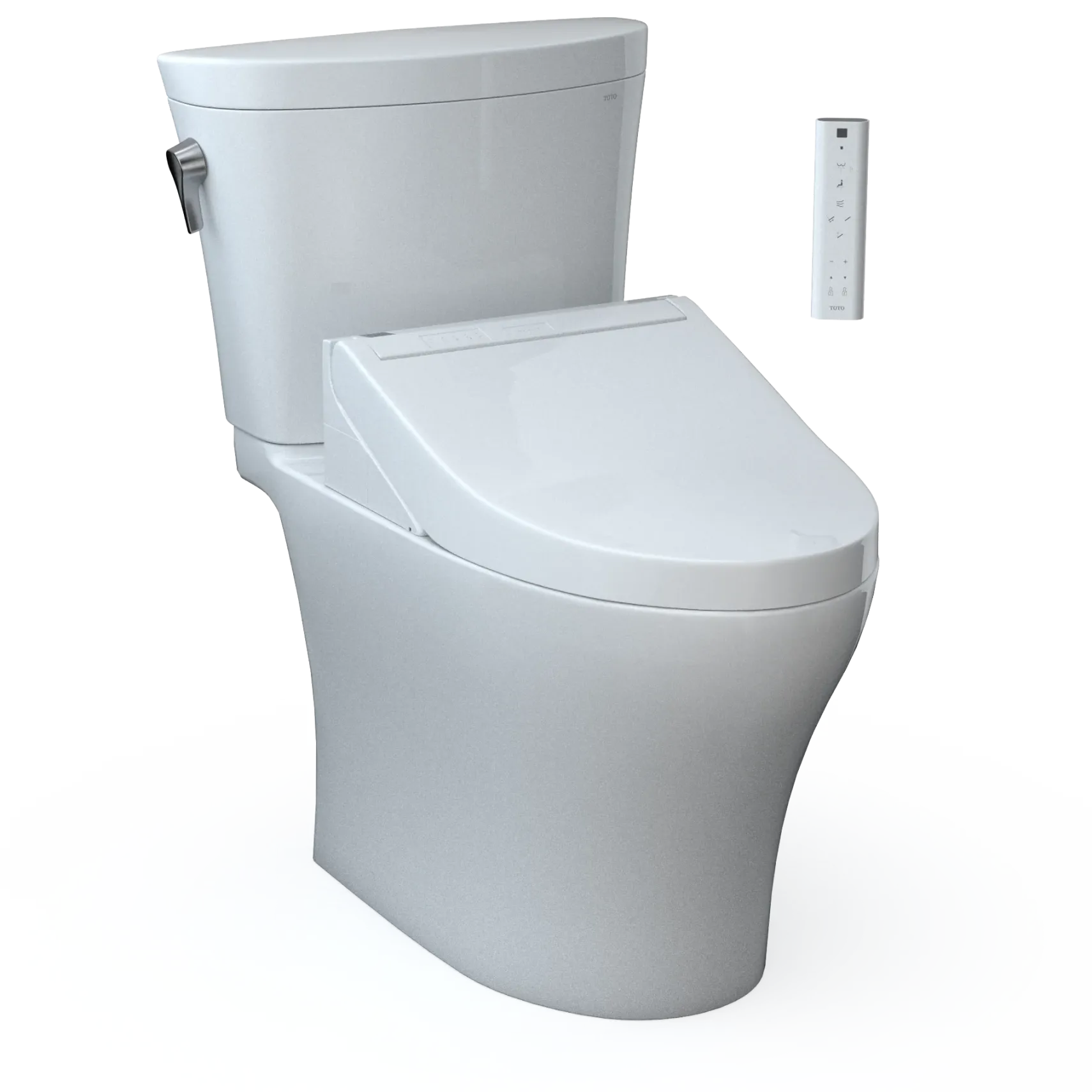 TOTO WASHLET+ Aquia IV Arc Two-Piece Elongated Dual Flush 1.28 and 0.9 GPF Toilet with C5 Bidet Seat, Cotton White, Vitreous China|Plastic, MW4483084CEMFGN#01