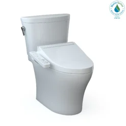 TOTO WASHLET+ Aquia IV Arc Two-Piece Elongated Dual Flush 1.28 and 0.9 GPF Toilet with C2 Bidet Seat, Cotton White, Vitreous China|Plastic, MW4483074CEMFGN#01