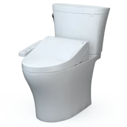 TOTO WASHLET+ Aquia IV Arc Two-Piece Elongated Dual Flush 1.28 and 0.9 GPF Toilet with C2 Bidet Seat, Cotton White, Vitreous China|Plastic, MW4483074CEMFGN#01