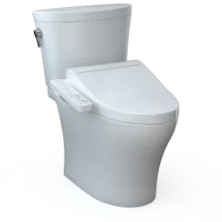 TOTO WASHLET+ Aquia IV Arc Two-Piece Elongated Dual Flush 1.28 and 0.9 GPF Toilet with C2 Bidet Seat, Cotton White, Vitreous China|Plastic, MW4483074CEMFGN#01