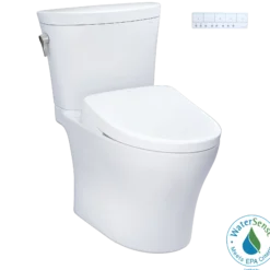 TOTO WASHLET+ Aquia IV Arc Two-Piece Elongated Dual Flush 1.28 and 0.9 GPF Toilet with Auto Flush S7A Contemporary Bidet Seat, Cotton White, Vitreous China|Plastic, MW4484736CEMFGNA#01