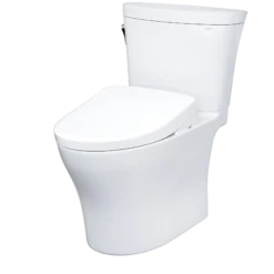 TOTO WASHLET+ Aquia IV Arc Two-Piece Elongated Dual Flush 1.28 and 0.9 GPF Toilet with Auto Flush S7A Contemporary Bidet Seat, Cotton White, Vitreous China|Plastic, MW4484736CEMFGNA#01