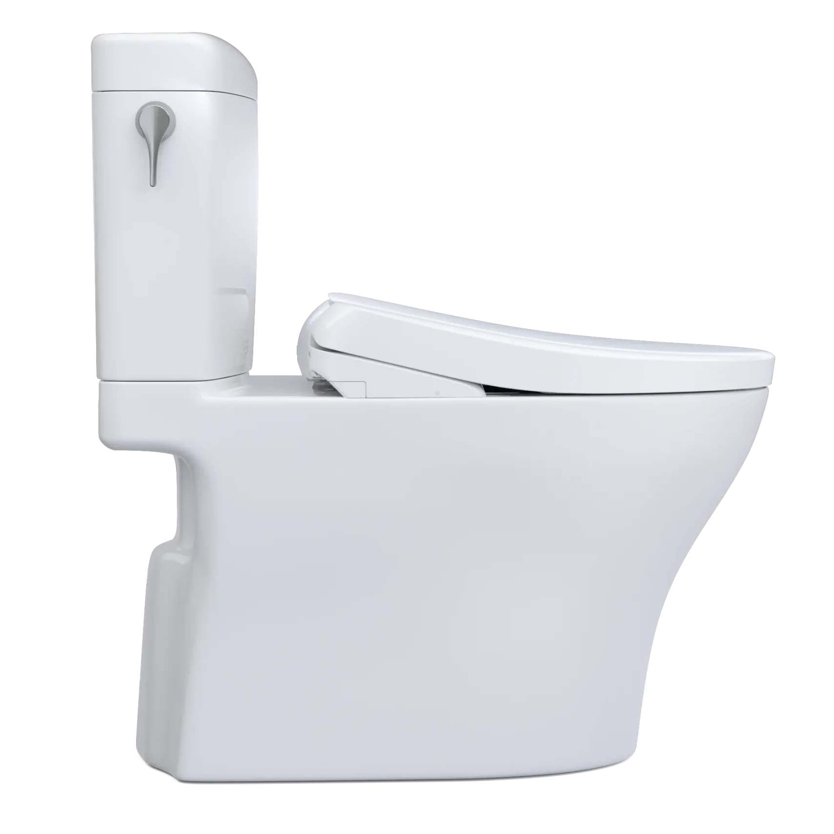 TOTO WASHLET+ Aquia IV Cube Two-Piece Elongated Dual Flush 1.28 and 0.9 GPF Toilet with Auto Flush S7 Contemporary Bidet Seat, Cotton White, Vitreous China|Plastic, MW4364726CEMFGNA#01