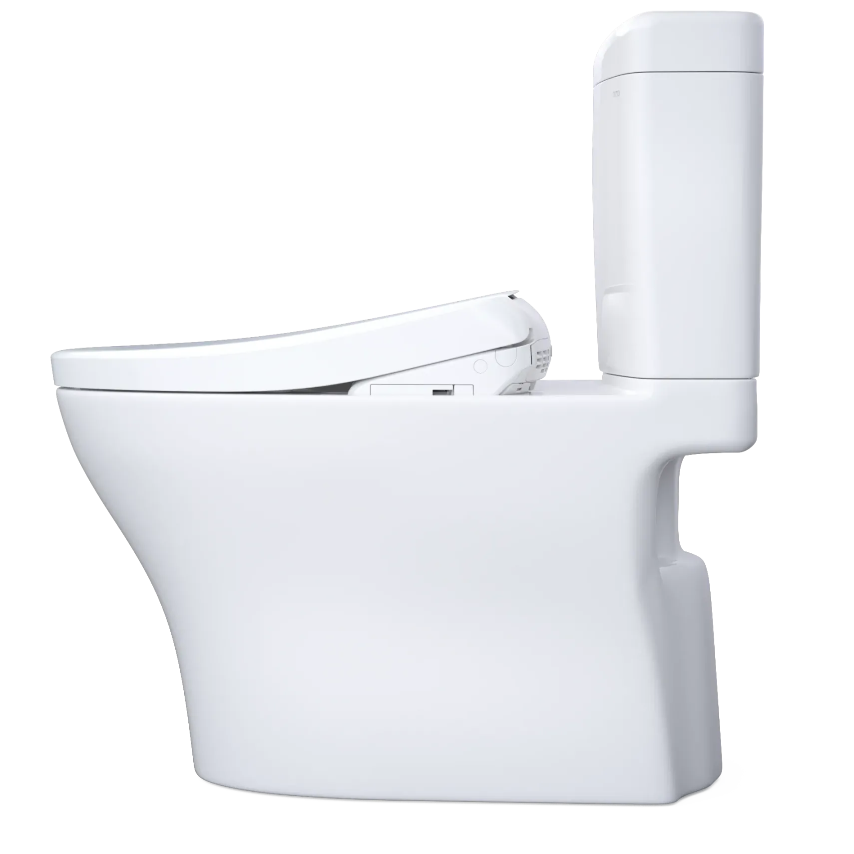 TOTO WASHLET+ Aquia IV Cube Two-Piece Elongated Dual Flush 1.28 and 0.9 GPF Toilet with Auto Flush S7 Contemporary Bidet Seat, Cotton White, Vitreous China|Plastic, MW4364726CEMFGNA#01
