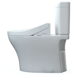 TOTO WASHLET+ Aquia IV Cube Two-Piece Elongated Dual Flush 1.28 and 0.9 GPF Toilet with C5 Bidet Seat, Cotton White, Vitreous China|Plastic, MW4363084CEMFGN#01