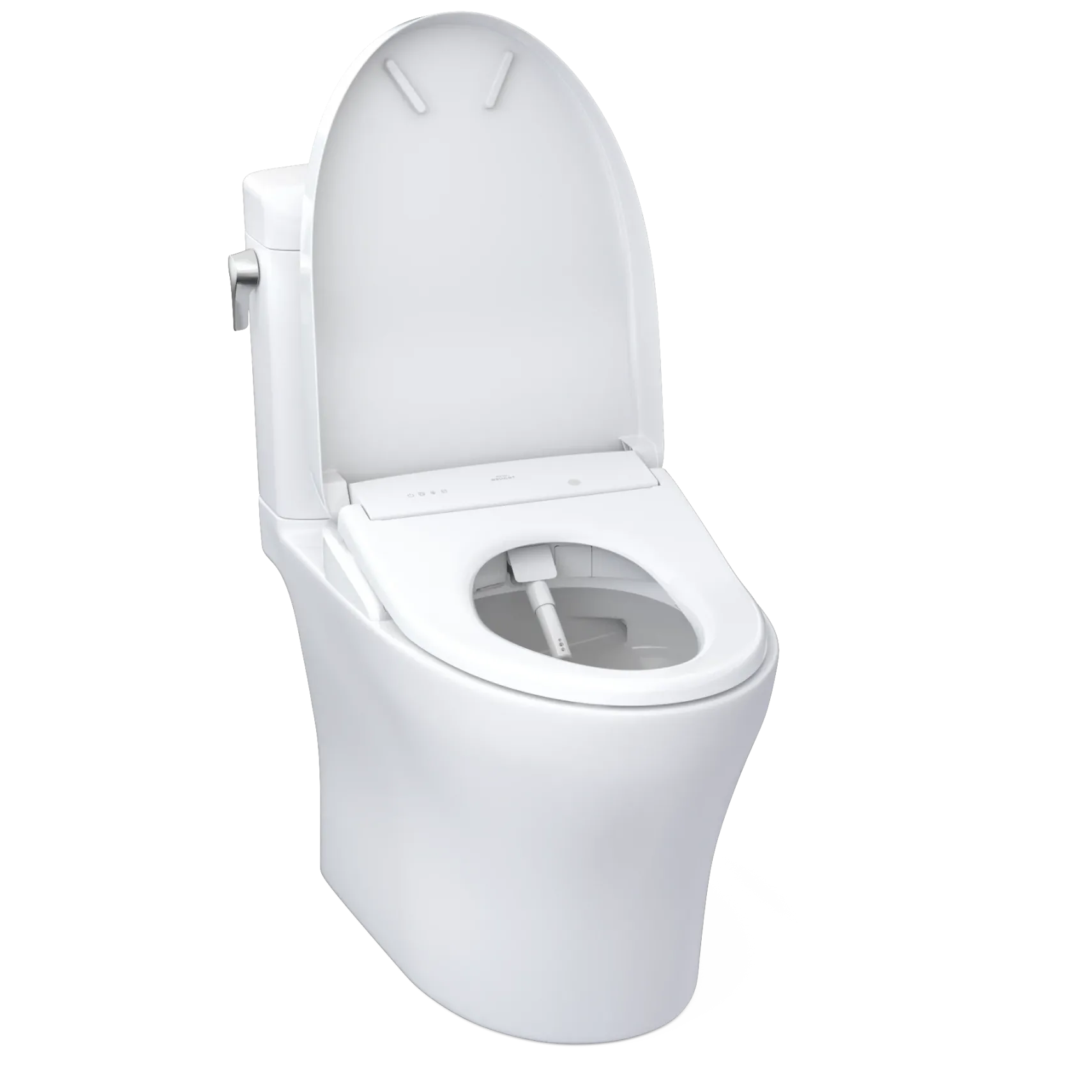 TOTO WASHLET+ Aquia IV Cube Two-Piece Elongated Dual Flush 1.28 and 0.9 GPF Toilet with S7 Contemporary Bidet Seat, Cotton White, Vitreous China|Plastic, MW4364726CEMFGN#01