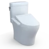 TOTO WASHLET+ Aquia IV Cube Two-Piece Elongated Dual Flush 1.28 and 0.9 GPF Toilet with C2 Bidet Seat, Cotton White, Vitreous China|Plastic, MW4363074CEMFGN#01
