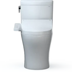 TOTO WASHLET+ Aquia IV Cube Two-Piece Elongated Dual Flush 1.28 and 0.9 GPF Toilet with C2 Bidet Seat, Cotton White, Vitreous China|Plastic, MW4363074CEMFGN#01