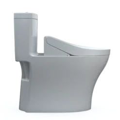 TOTO WASHLET+ Aquia IV One-Piece Elongated Dual Flush 1.28 and 0.9 GPF Toilet and WASHLET C5 Bidet Seat, Cotton White- Vitreous China|Plastic, MW6463084CEMFGN#01