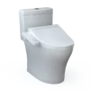 TOTO WASHLET+ Aquia IV One-Piece Elongated Dual Flush 1.28 and 0.9 GPF Toilet and WASHLET C2 Bidet Seat, Cotton White, Vitreous China|Plastic, MW6463074CEMFGN#01