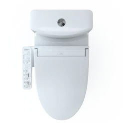 TOTO WASHLET+ Aquia IV One-Piece Elongated Dual Flush 1.28 and 0.9 GPF Toilet and WASHLET C2 Bidet Seat, Cotton White, Vitreous China|Plastic, MW6463074CEMFGN#01