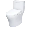 TOTO WASHLET+ Aquia IV Two-Piece Elongated Dual Flush 1.28 and 0.9 GPF Toilet, Contemporary WASHLET S7A Bidet Seat, Cotton White, Vitreous China, MW4464736CEMGN#01
