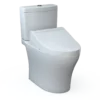 TOTO WASHLET+ Aquia IV Two-Piece Elongated Universal Height Dual Flush 1.28 and 0.9 GPF Toilet and WASHLET C5 Bidet Seat, Cotton White, Vitreous China|Plastic, MW4463084CEMFGN#01
