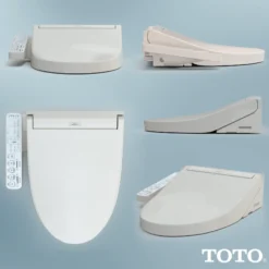 TOTO WASHLET C2 Electronic Bidet Toilet Seat with PREMIST and EWATER+ Wand Cleaning, Elongated, Sedona Beige, Plastic, SW3074#12