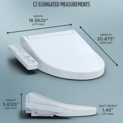 TOTO WASHLET C2 Electronic Bidet Toilet Seat with PREMIST and EWATER+ Wand Cleaning, Elongated, Sedona Beige, Plastic, SW3074#12