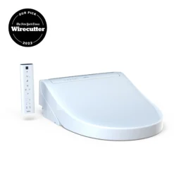 TOTO WASHLET C5 Electronic Bidet Toilet Seat with PREMIST and EWATER+ Wand Cleaning, Round, Cotton White, Plastic, SW3083#01