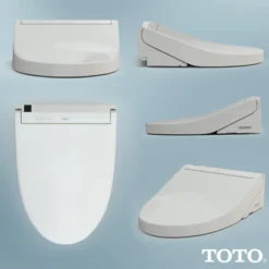 TOTO WASHLET C5 Electronic Bidet Toilet Seat with PREMIST and EWATER+ Wand Cleaning, Elongated, Sedona Beige, Plastic, SW3084#12