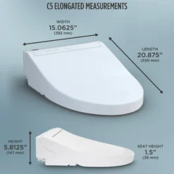 TOTO WASHLET C5 Electronic Bidet Toilet Seat with PREMIST and EWATER+ Wand Cleaning, Elongated, Sedona Beige, Plastic, SW3084#12