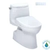 TOTO WASHLET+ Carlyle II 1G One-Piece Elongated 1.0 GPF Toilet with Auto Flush WASHLET+ S7A Contemporary Bidet Seat, Cotton White, Vitreous China|Plastic, MW6144736CUFGA#01