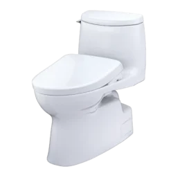 TOTO WASHLET+ Carlyle II 1G One-Piece Elongated 1.0 GPF Toilet with Auto Flush WASHLET+ S7A Contemporary Bidet Seat, Cotton White, Vitreous China|Plastic, MW6144736CUFGA#01