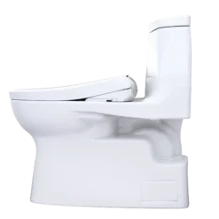 TOTO WASHLET+ Carlyle II 1G One-Piece Elongated 1.0 GPF Toilet with Auto Flush WASHLET+ S7 Contemporary Bidet Seat, Cotton White, Vitreous China|Plastic, MW6144726CUFGA#01