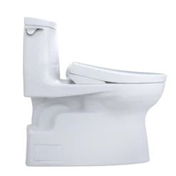 TOTO WASHLET+ Carlyle II 1G One-Piece Elongated 1.0 GPF Toilet and WASHLET+ S7A Contemporary Bidet Seat, Cotton White, Vitreous China|Plastic, MW6144736CUFG#01
