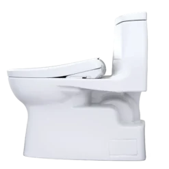 TOTO WASHLET+ Carlyle II One-Piece Elongated 1.28 GPF Toilet with Auto Flush WASHLET+ S7 Contemporary Bidet Seat, Cotton White, Vitreous China|Plastic, MW6144726CEFGA#01