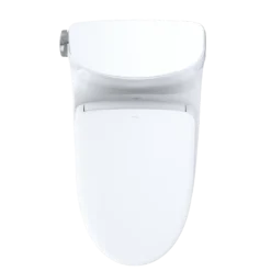TOTO WASHLET+ Carlyle II One-Piece Elongated 1.28 GPF Toilet with Auto Flush WASHLET+ S7 Contemporary Bidet Seat, Cotton White, Vitreous China|Plastic, MW6144726CEFGA#01