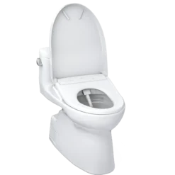 TOTO WASHLET+ Carolina II One-Piece Elongated 1.28 GPF Toilet and WASHLET+ S7 Contemporary Bidet Seat, Cotton White, Vitreous China|Plastic, MW6444726CEFG#01