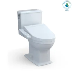 TOTO WASHLET+ Connelly Two-Piece Elongated Dual Flush 1.28 and 0.9 GPF Toilet and WASHLET C2 Bidet Seat, Cotton White, Vitreous China|Plastic, MW4943074CEMFG#01