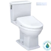 TOTO WASHLET+ Connelly Two-Piece Elongated Dual Flush 1.28 and 0.9 GPF Toilet and Classic WASHLET S7 Contemporary Bidet Seat with Auto Flush, Cotton White, Vitreous China|Plastic, MW4944724CEMFGA#01