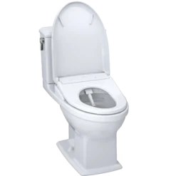 TOTO WASHLET+ Connelly Two-Piece Elongated Dual Flush 1.28 and 0.9 GPF Toilet and Classic WASHLET S7 Classic Bidet Seat, Cotton White, Vitreous China|Plastic, MW4944724CEMFG#01