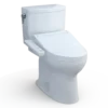 TOTO WASHLET+ Drake II 1G Two-Piece Elongated 1.0 GPF Toilet and WASHLET+ C2 Bidet Seat, Cotton White, Vitreous China|Plastic, MW4543074CUFG#01