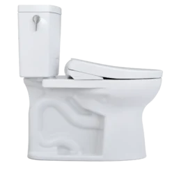TOTO WASHLET+ Drake II 1G Two-Piece Elongated 1.0 GPF Toilet and WASHLET+ S7A Contemporary Bidet Seat, Cotton White, Vitreous China|Plastic, MW4544736CUFG#01