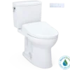 TOTO WASHLET+ Drake II 1G Two-Piece Elongated 1.0 GPF Toilet with Auto Flush WASHLET+ S7A Contemporary Bidet Seat, Cotton White, Vitreous China|Plastic, MW4544736CUFGA#01