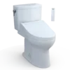 TOTO WASHLET+ Drake II 1G Two-Piece Elongated 1.0 GPF Toilet and WASHLET+ C5 Bidet Seat, Cotton White, Vitreous China|Plastic, MW4543084CUFG#01
