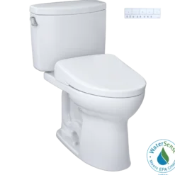 TOTO WASHLET+ Drake II Two-Piece Elongated 1.28 GPF Toilet and WASHLET+ S7 Contemporary Bidet Seat, Cotton White, Vitreous China|Plastic, MW4544726CEFG#01