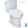 TOTO WASHLET+ Drake II Two-Piece Elongated 1.28 GPF Toilet with Auto Flush WASHLET+ S7 Contemporary Bidet Seat, Cotton White, Vitreous China|Plastic, MW4544726CEFGA#01