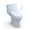 TOTO WASHLET+ Drake II Two-Piece Elongated 1.28 GPF Toilet and WASHLET+ C5 Bidet Seat, Cotton White, Vitreous China|Plastic, MW4543084CEFG#01