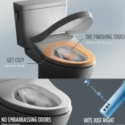 TOTO WASHLET+ Drake II Two-Piece Elongated 1.28 GPF Toilet and WASHLET+ S7A Contemporary Bidet Seat, Cotton White, Vitreous China|Plastic, MW4544736CEFG#01